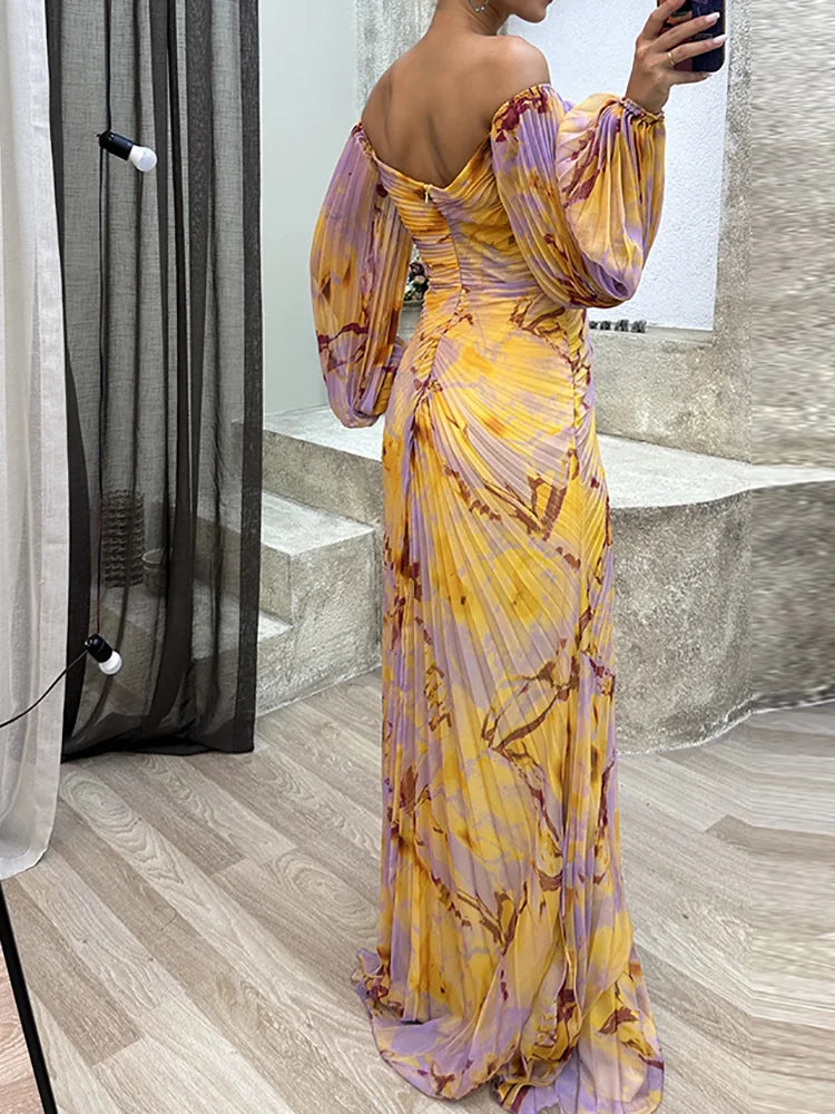Maili™ | Vestido amarillo con estampado