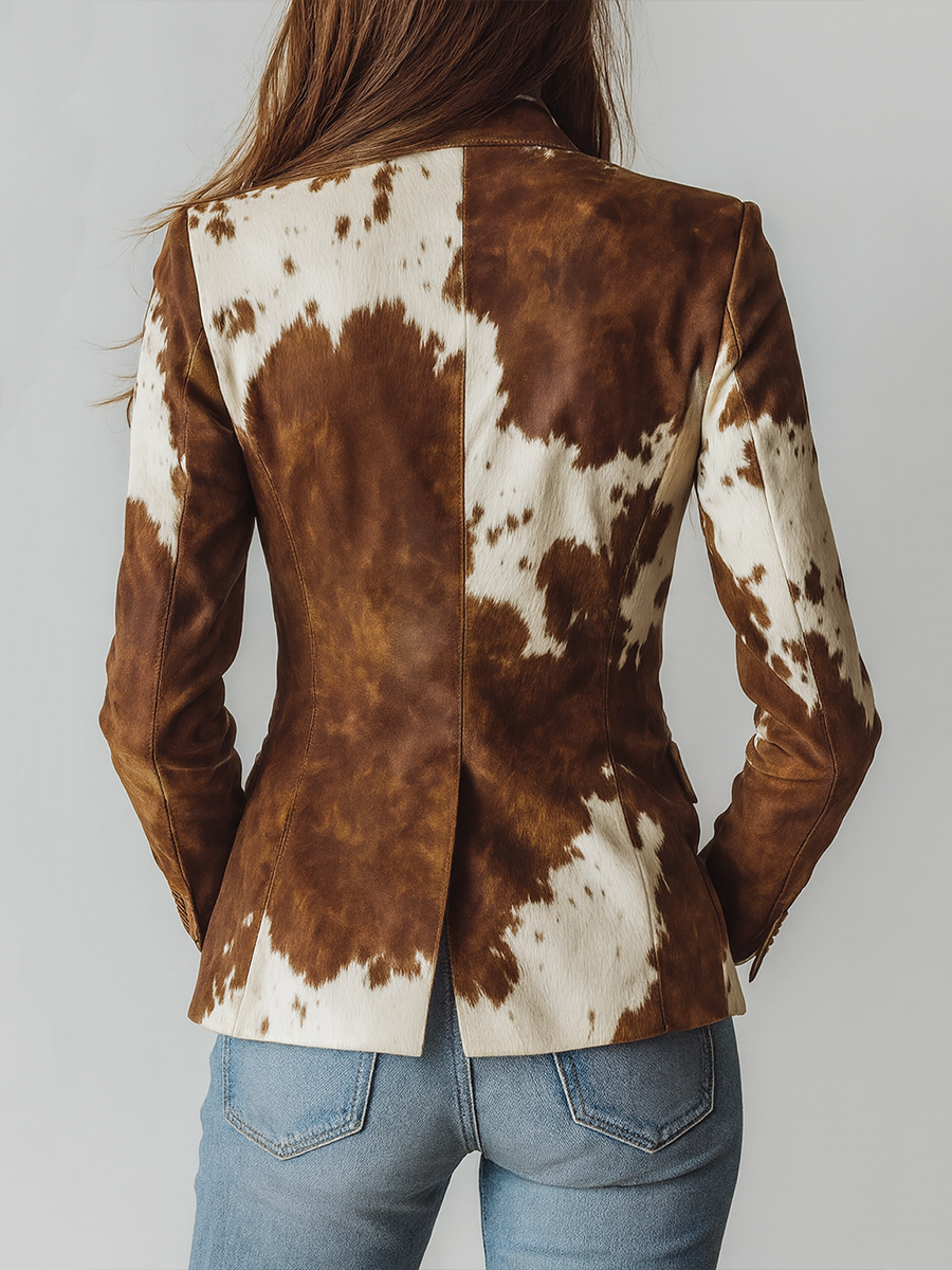 Agathe | Blazer retro Estampado de Vaca