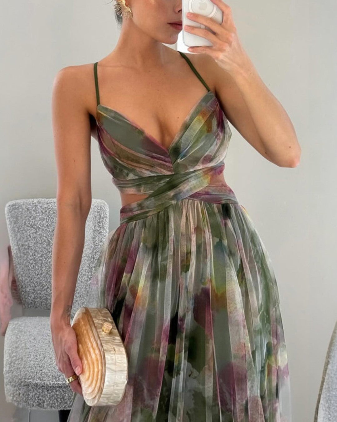 Vestido largo con estampado floral elegante