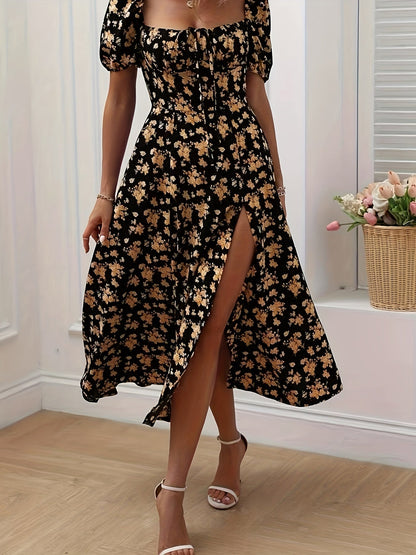 Vestido elegante con estampado floral