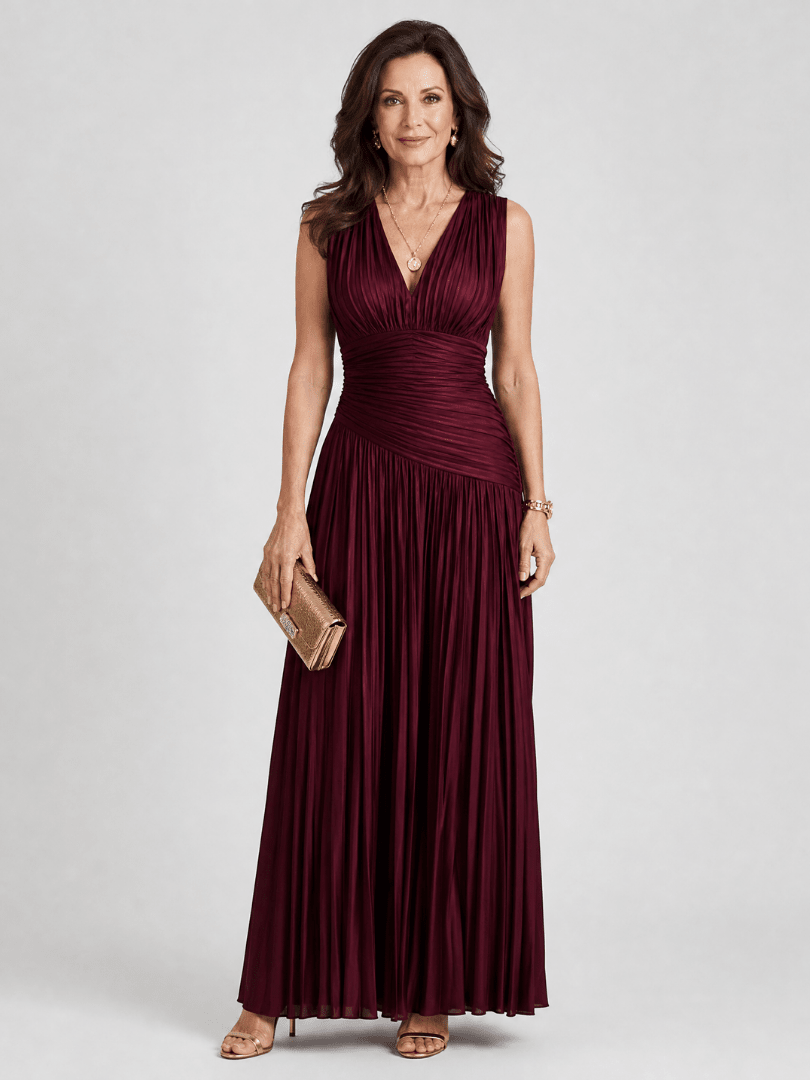 Lemar | Vestido Midi Plisado sin Mangas