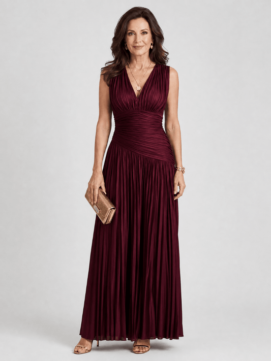 Lemar | Vestido Midi Plisado sin Mangas
