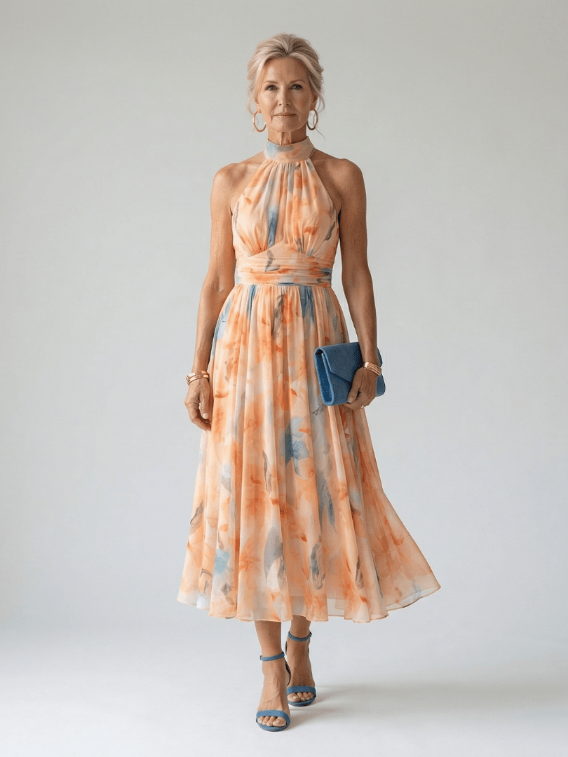 Elin | Vestido Midi con Escote Halter