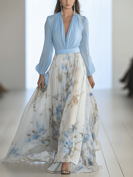 Luz™ | Elegante vestido largo con estampado floral
