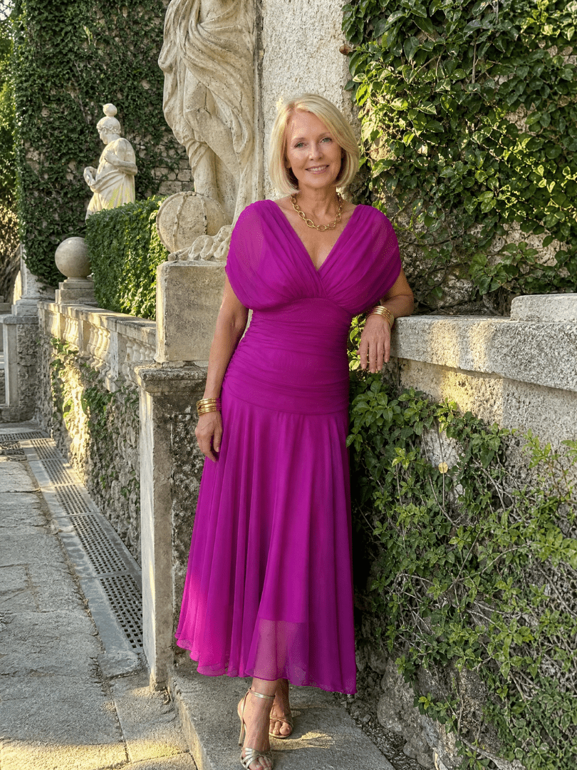 Calen | Vestido Midi Fluido con Hombros al Descubierto