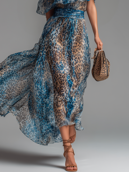 Vestido con estampado de leopardo