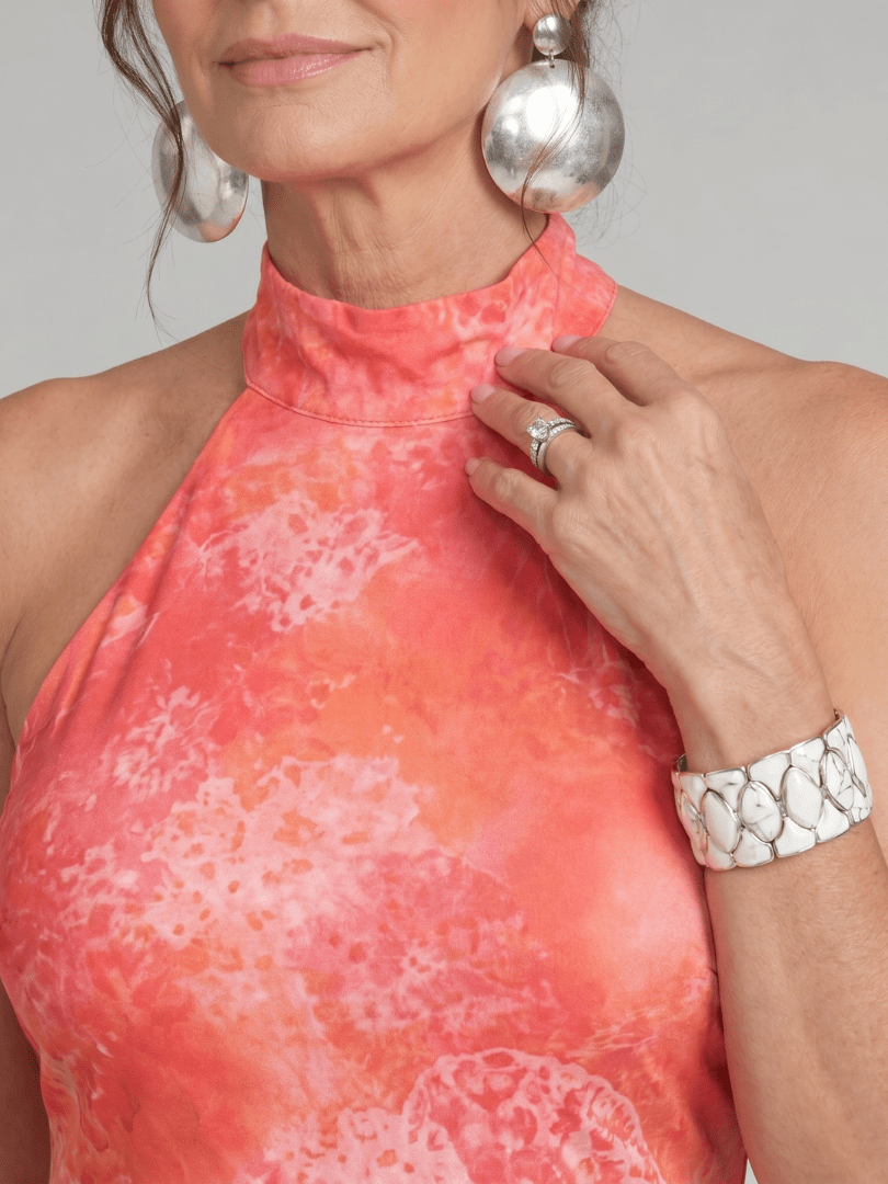 Coraline | Vestido Maxi Estampado con Cuello Halter