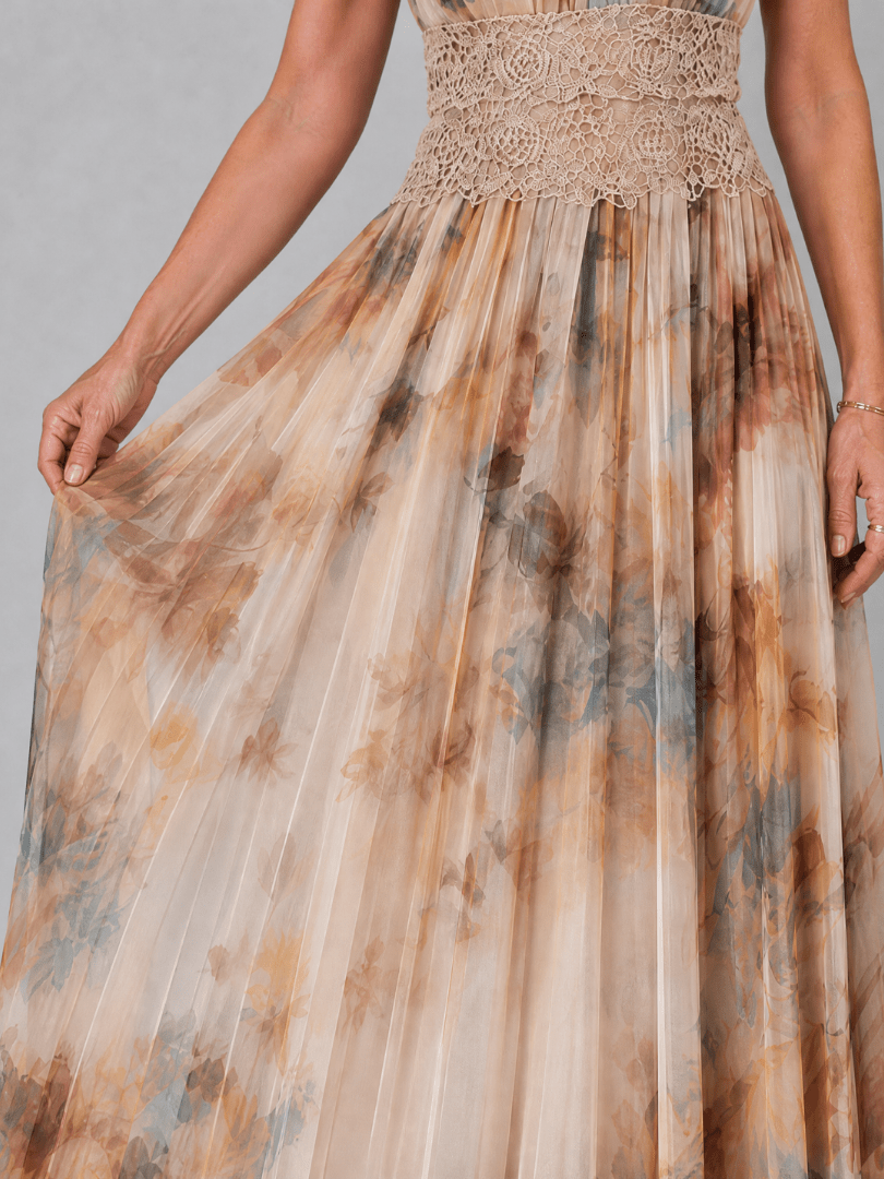 Elavenue | Vestido Maxi con Escote Halter y Cintura de Encaje