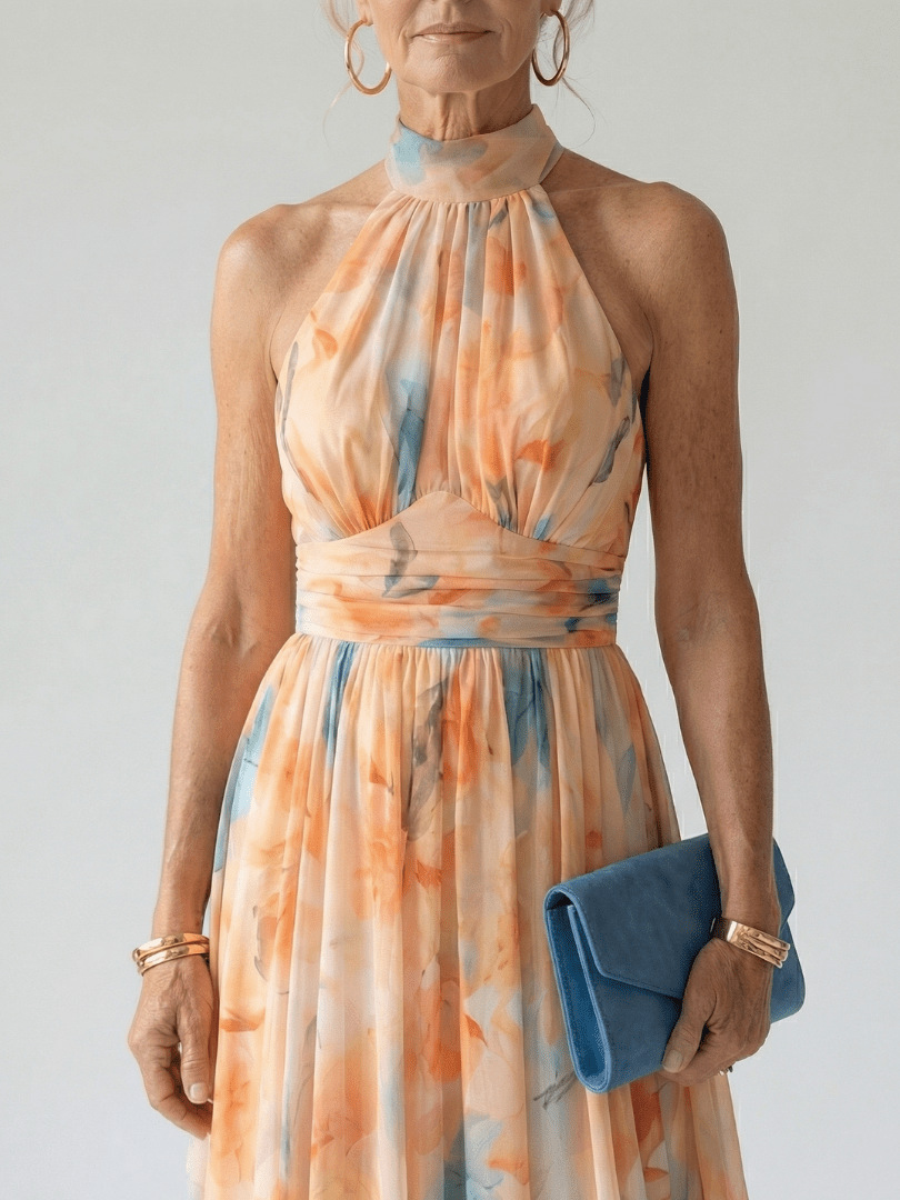 Elin | Vestido Midi con Escote Halter