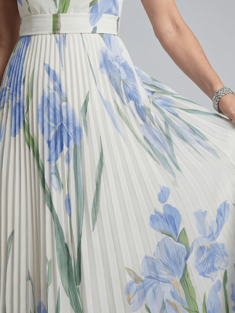 Ophelia | Vestido Midi sin Mangas con Estampado Floral