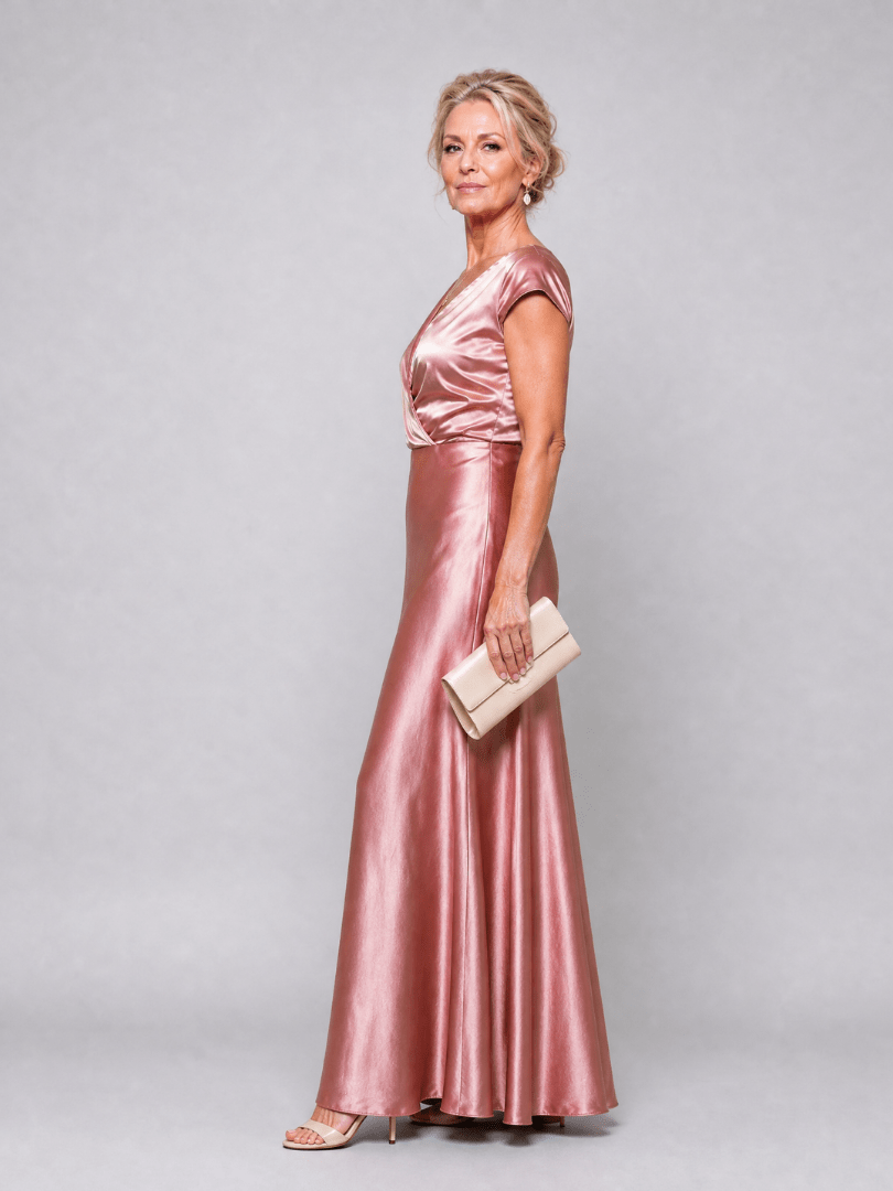 Samouse | Vestido Maxi con Corpiño Envolvente y Manga Corta