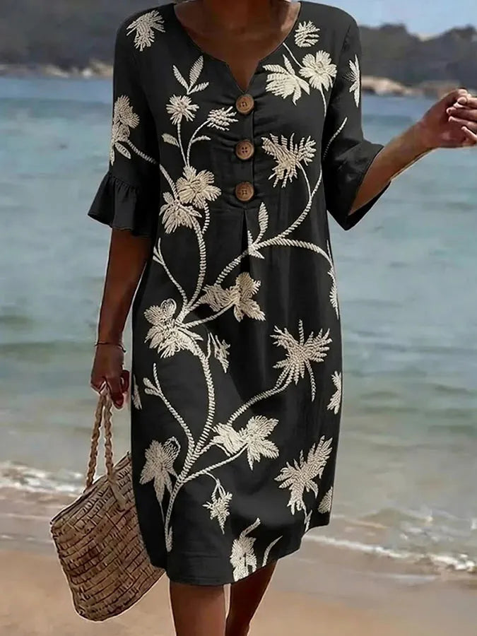 Vestido casual de mujer con estampado floral