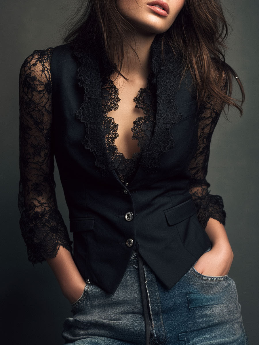 Paola | Chamarra con Mangas Semitransparentes
