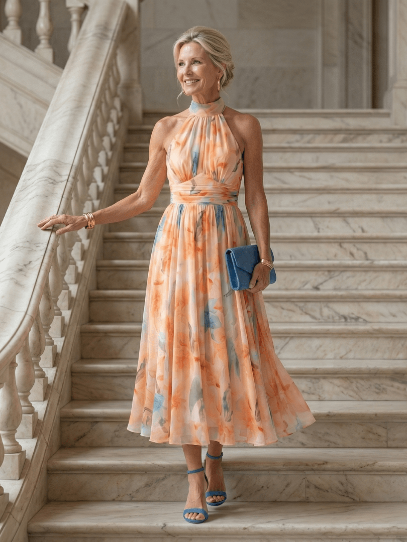 Elin | Vestido Midi con Escote Halter