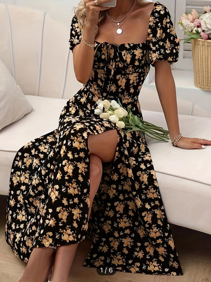 Vestido elegante con estampado floral