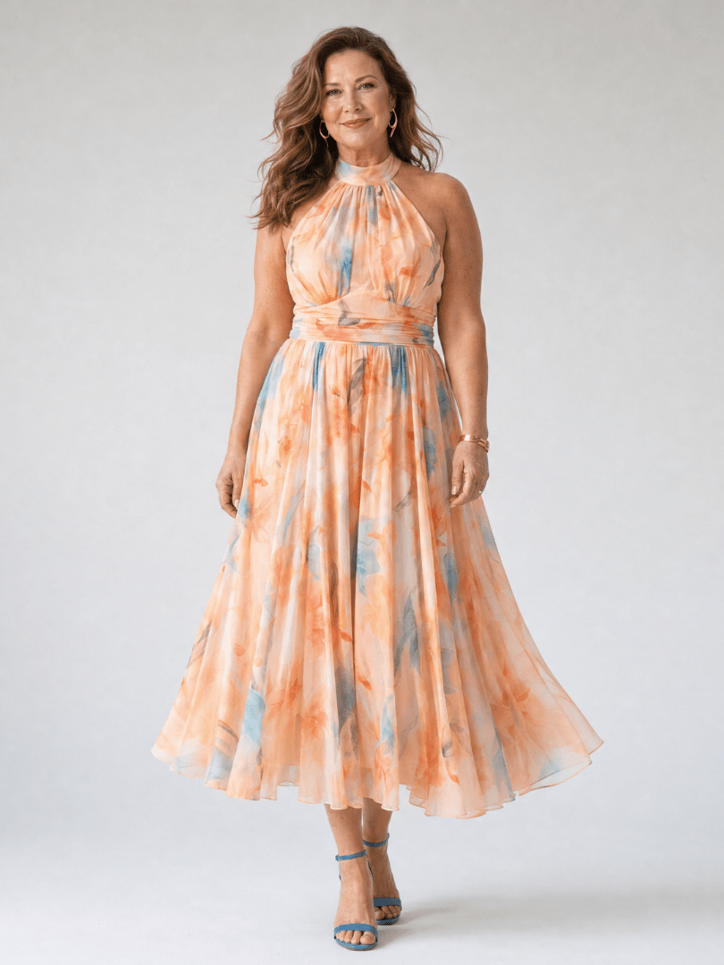 Elin | Vestido Midi con Escote Halter