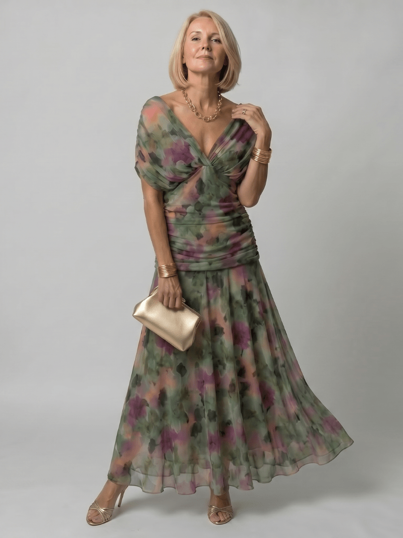 Calen | Vestido Midi Fluido con Hombros al Descubierto