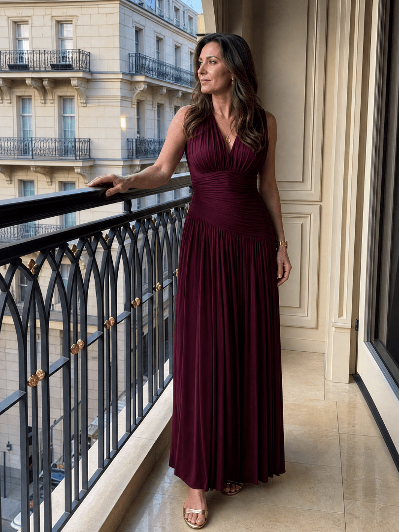 Lemar | Vestido Midi Plisado sin Mangas