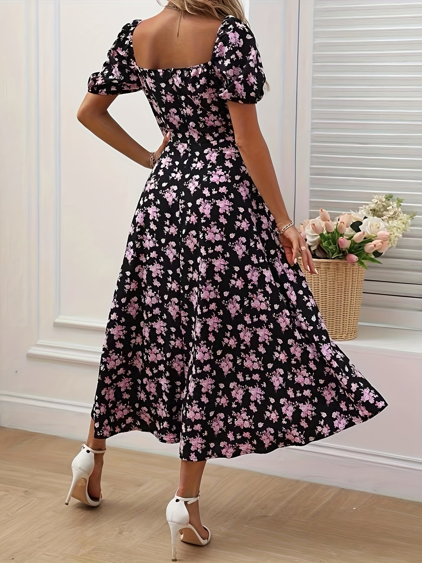 Vestido elegante con estampado floral