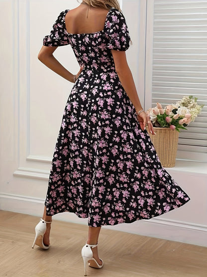 Vestido elegante con estampado floral