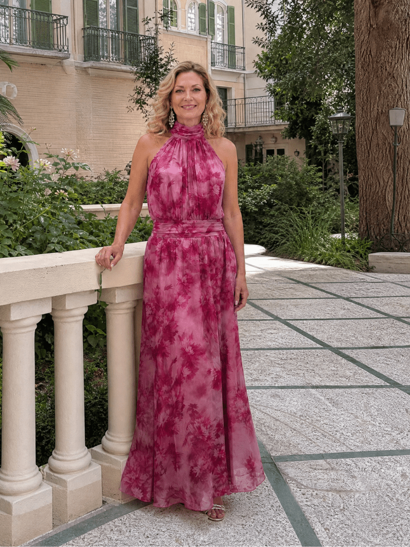 Avien | Vestido Midi Suave con Escote Halter