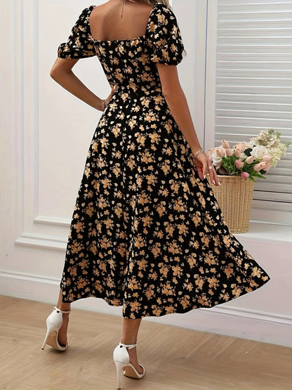 Vestido elegante con estampado floral