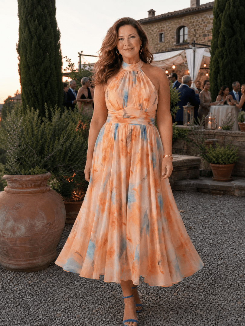 Elin | Vestido Midi con Escote Halter