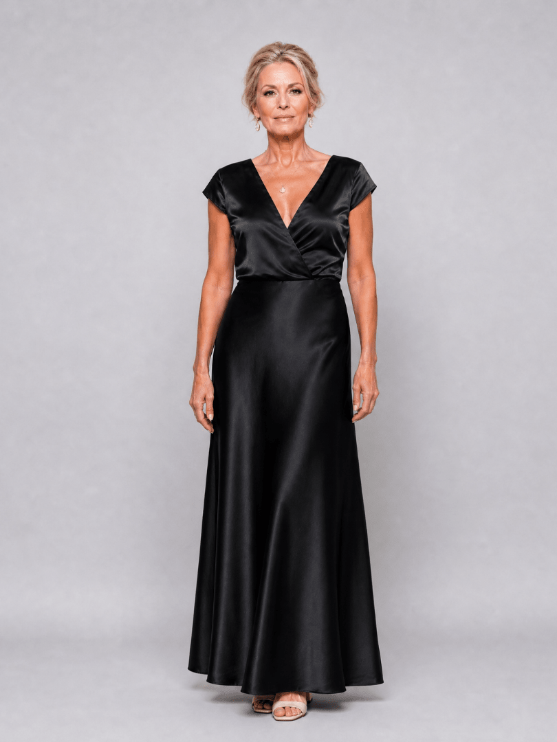 Samouse | Vestido Maxi con Corpiño Envolvente y Manga Corta