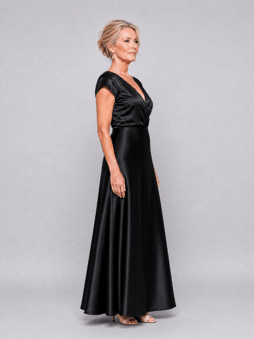 Samouse | Vestido Maxi con Corpiño Envolvente y Manga Corta