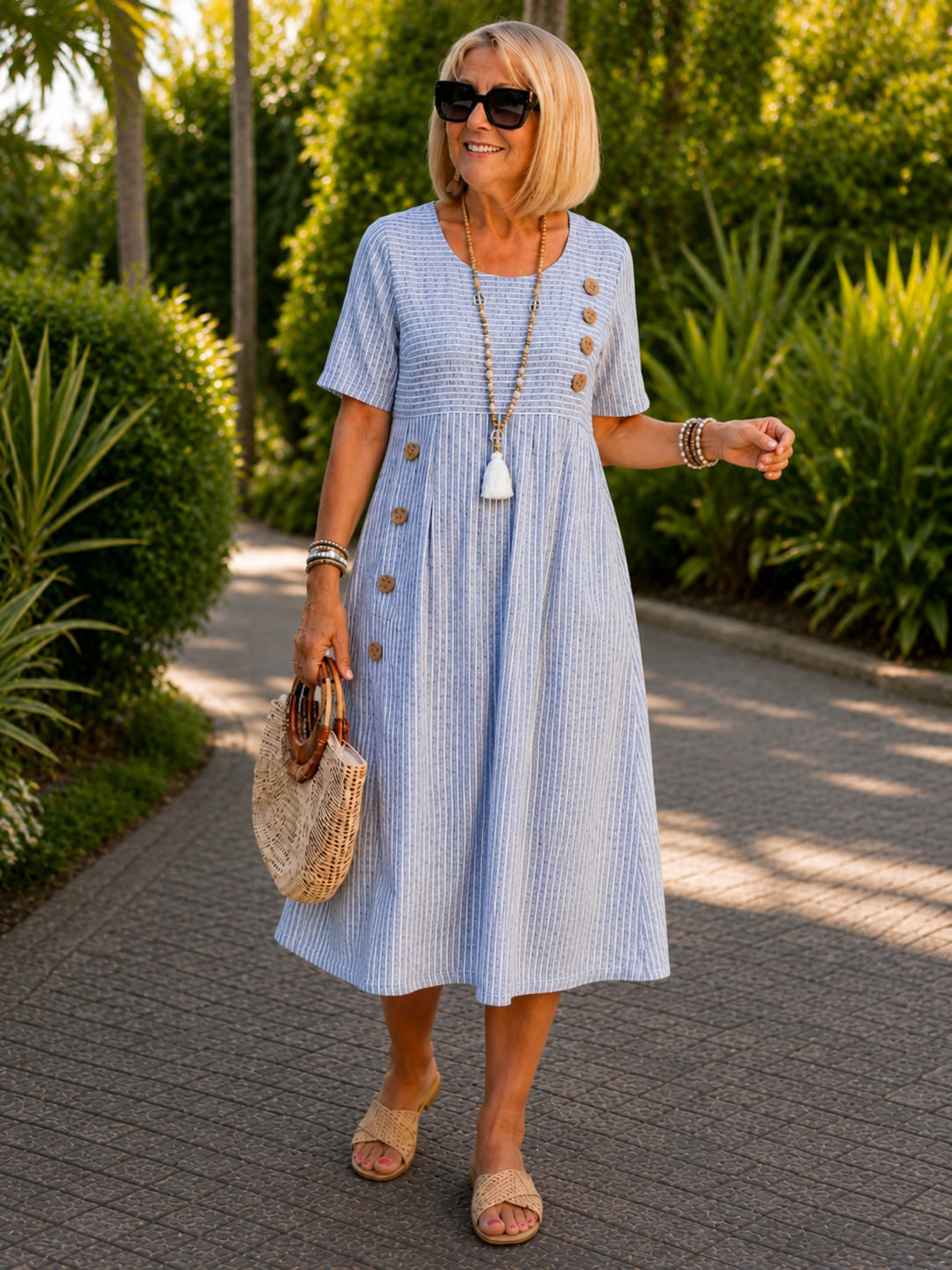 Julia | Vestido midi a rayas