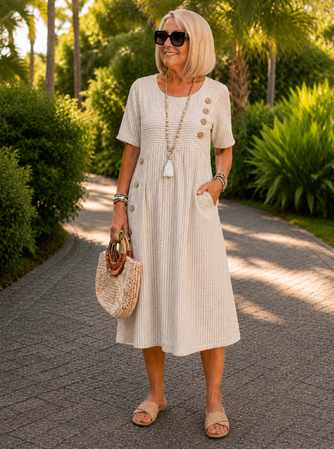 Julia | Vestido midi a rayas