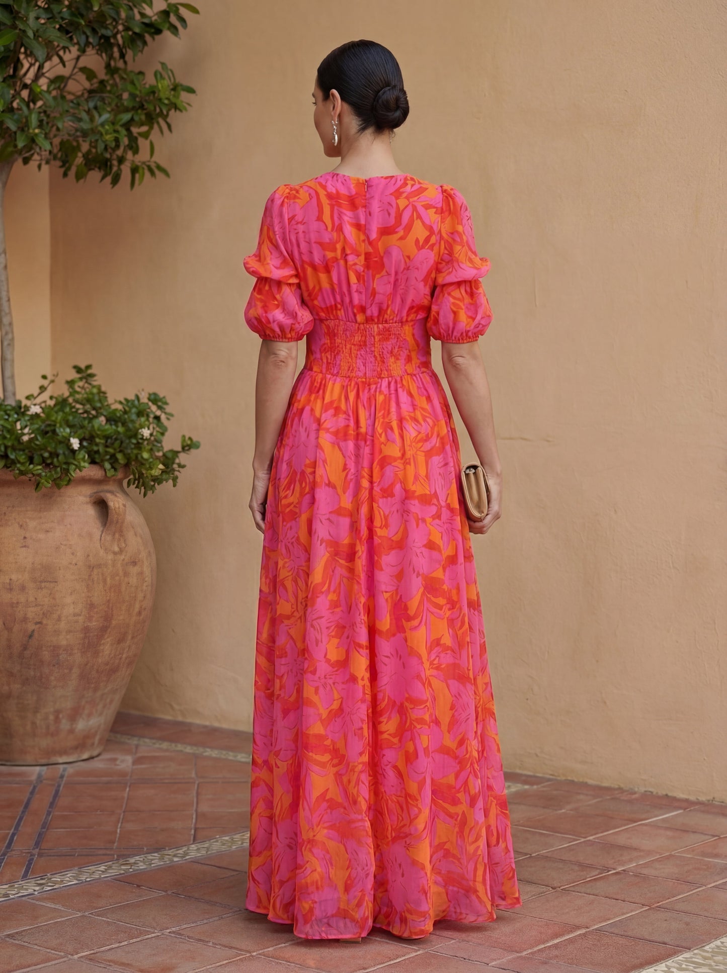 Vestido Olvera elegante con estampado