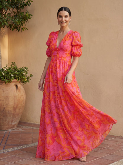 Vestido Olvera elegante con estampado