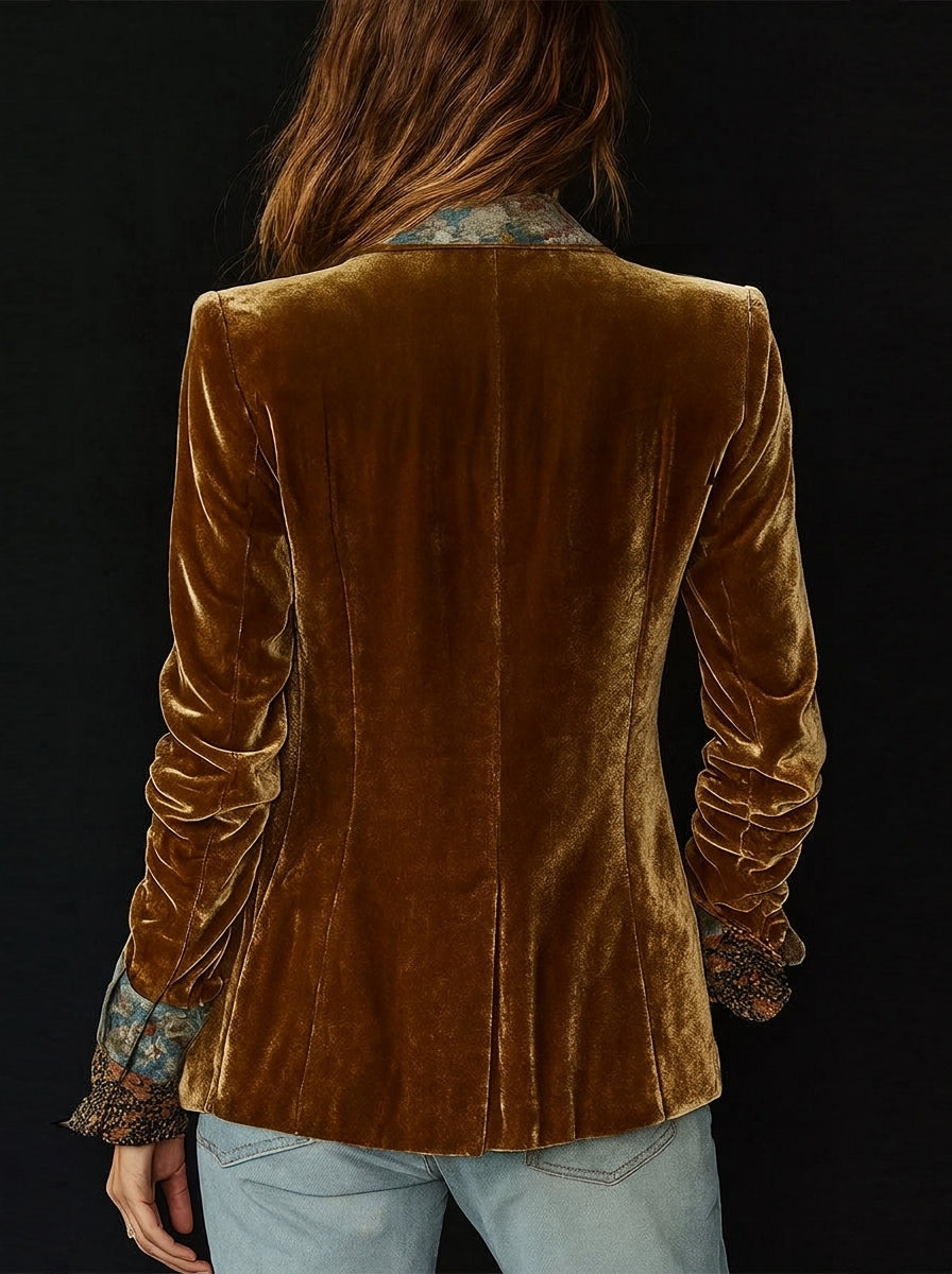 Marcela - Blazer de Retazos con Estampado