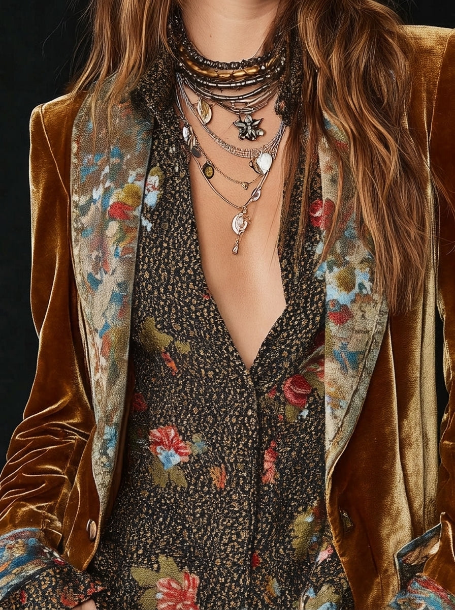 Marcela - Blazer de Retazos con Estampado