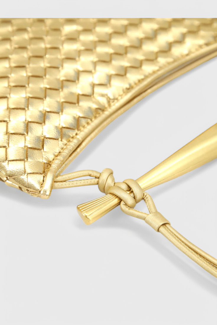 Bolso Gerda Woven con Asa de Oro