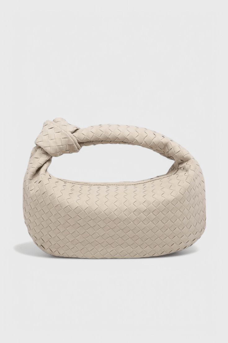 Bolso Tejido Mediano Lila con Detalle de Nudo
