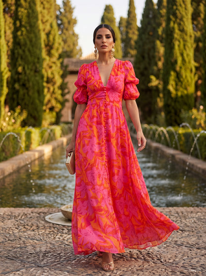 Vestido Olvera elegante con estampado