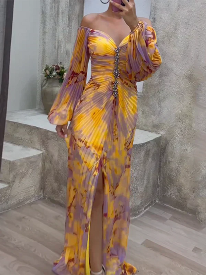 Maili™ | Vestido amarillo con estampado