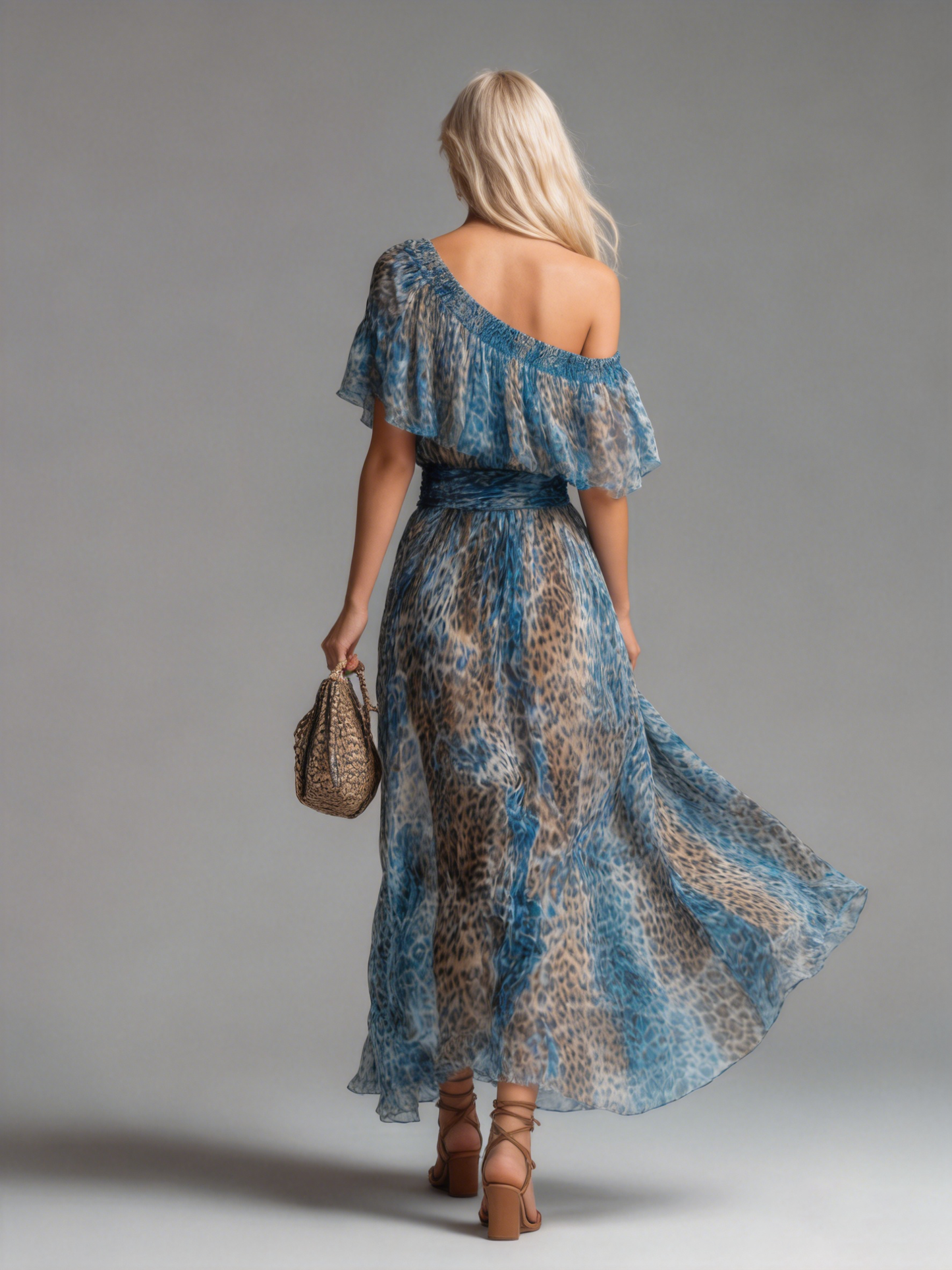 Vestido con estampado de leopardo