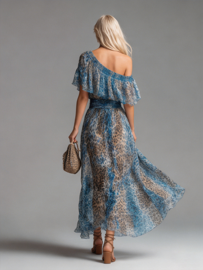 Vestido con estampado de leopardo