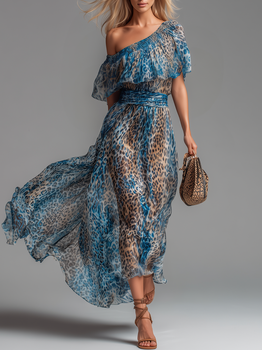Vestido con estampado de leopardo
