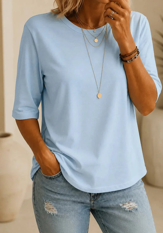 Celeste | Playera Básica Cómoda