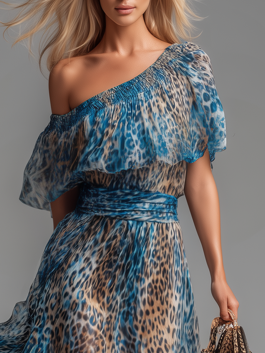 Vestido con estampado de leopardo