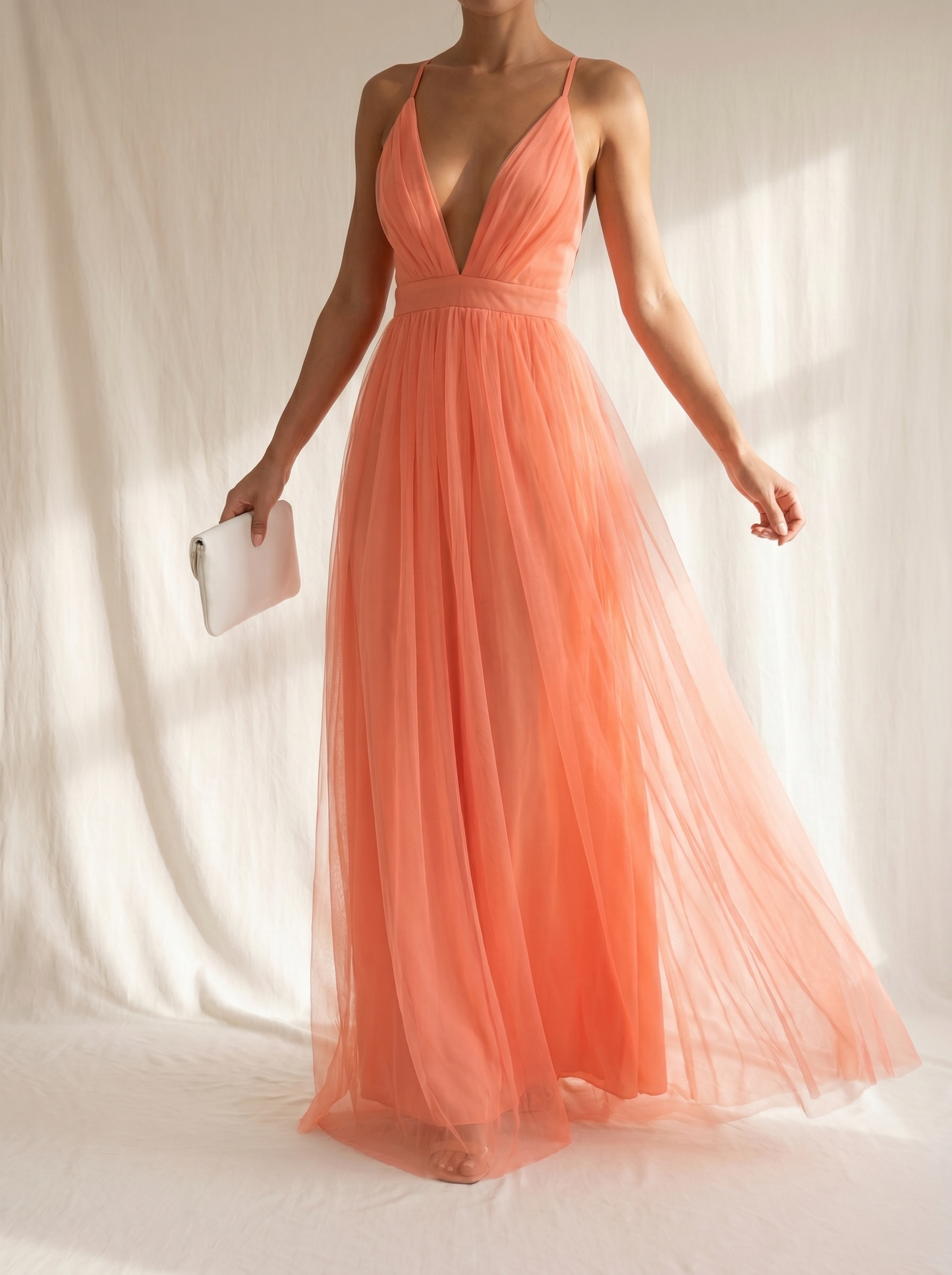 Ginebra | Maxi Vestido Luz Coral