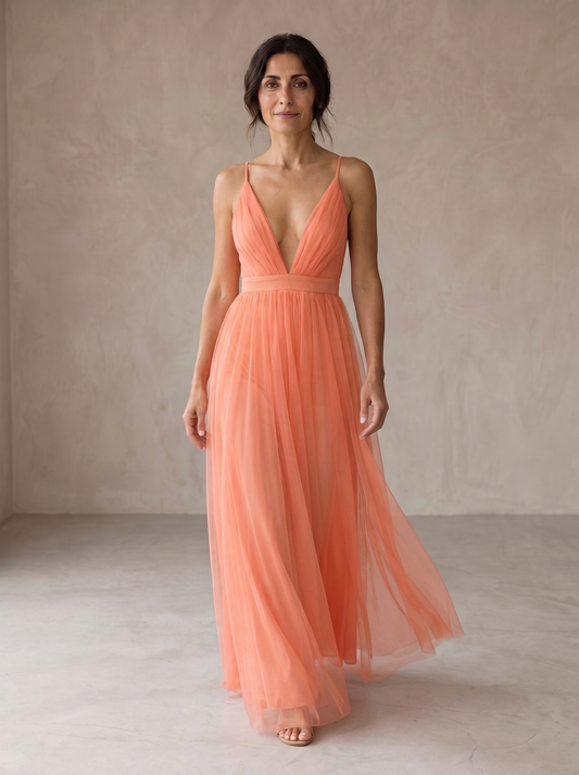 Ginebra | Maxi Vestido Luz Coral